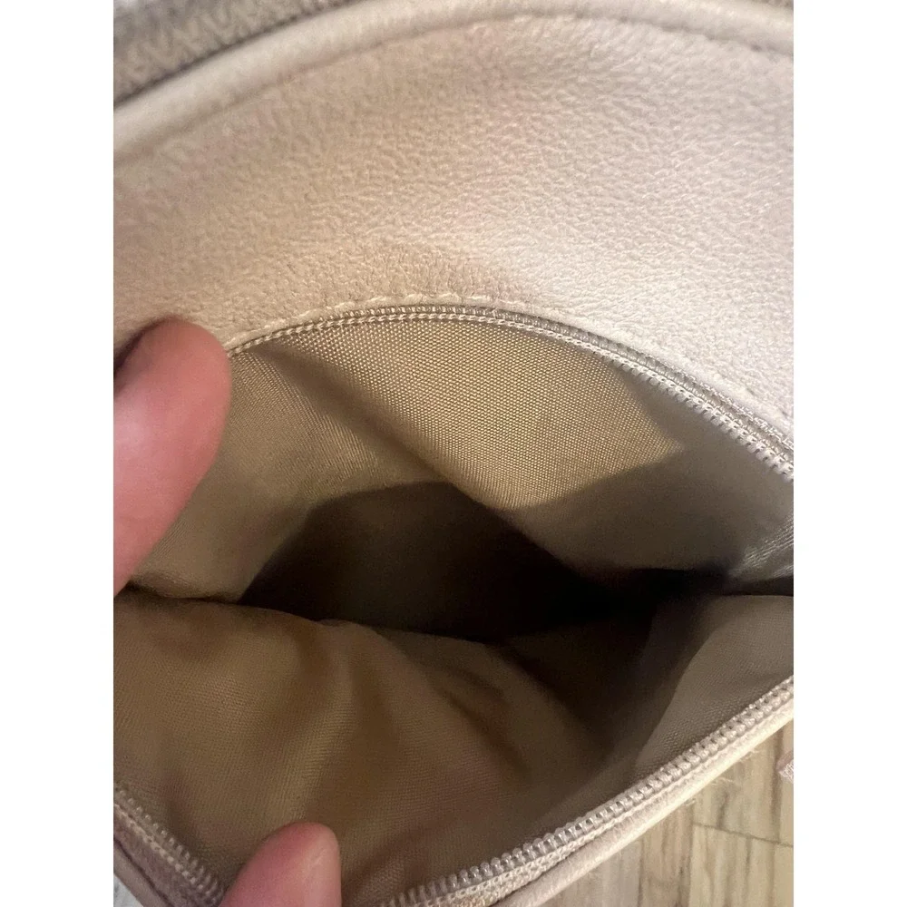 Nicole by‎ Nicole Miller Crossbody Bag Womens Beige Faux Leather Organizer Small